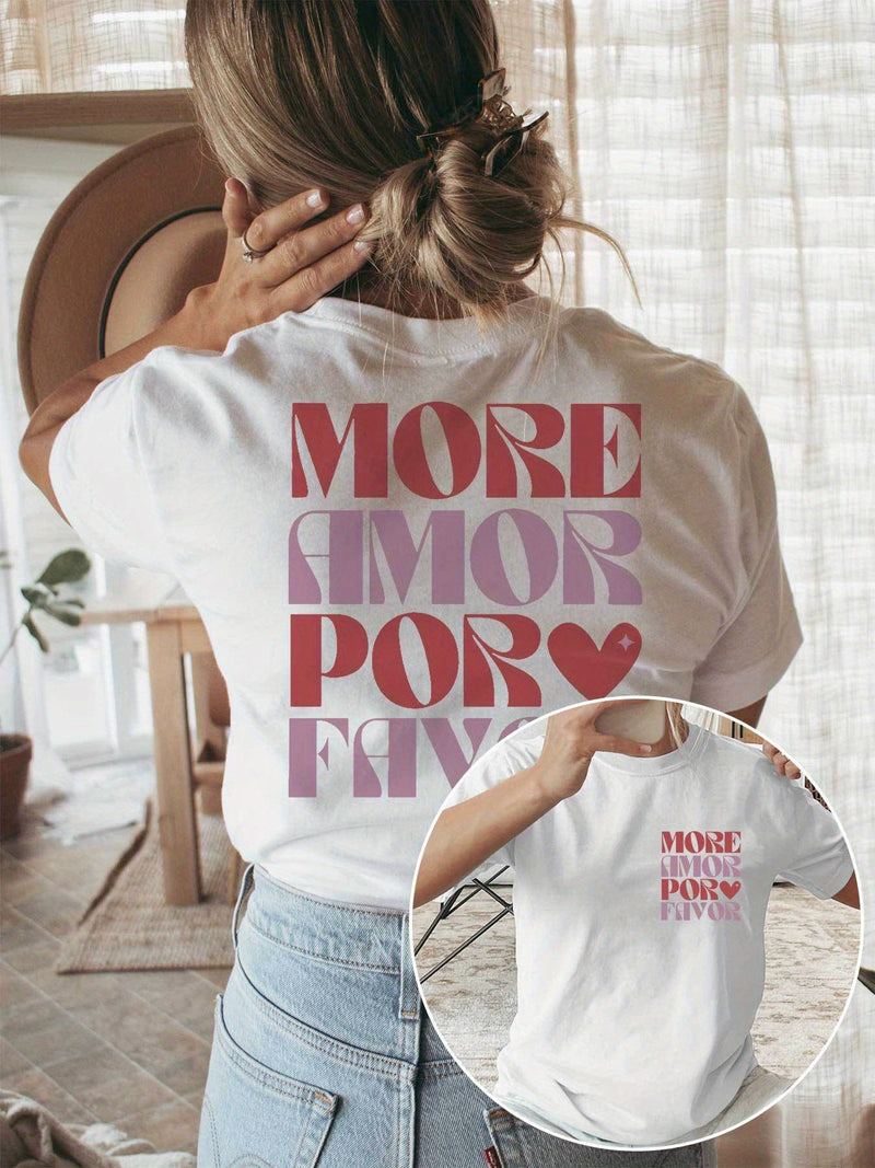Luna – Grafisk t-shirt med rund hals och somrigt tryck | Avslappnad och bekväm