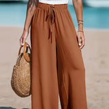 Livia – Pantalon Élégant à Jambes Larges avec Cordon Décoratif