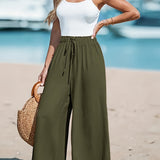 Livia – Pantalon Élégant à Jambes Larges avec Cordon Décoratif