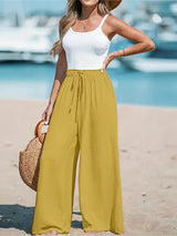 Livia – Pantalon Élégant à Jambes Larges avec Cordon Décoratif
