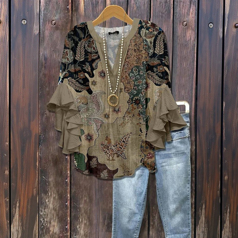 Avslappnad vintageblus