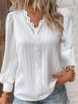 Emma™ | Blus med spetsdetaljer
