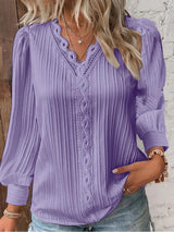 Emma™ | Blus med spetsdetaljer