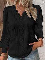 Emma™ | Blus med spetsdetaljer