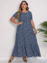 GIBSIE Plus Size Blommig Maxiklänning – Sommar, Boho, Semester