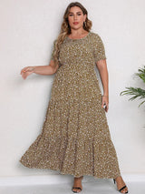 GIBSIE Plus Size Blommig Maxiklänning – Sommar, Boho, Semester
