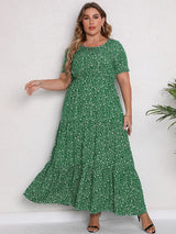 GIBSIE Plus Size Blommig Maxiklänning – Sommar, Boho, Semester