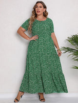 GIBSIE Plus Size Blommig Maxiklänning – Sommar, Boho, Semester