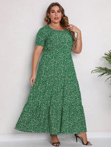 GIBSIE Plus Size Blommig Maxiklänning – Sommar, Boho, Semester