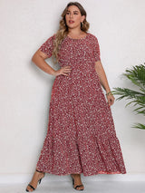 GIBSIE Plus Size Blommig Maxiklänning – Sommar, Boho, Semester