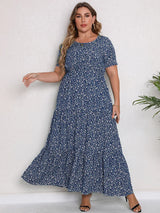 GIBSIE Plus Size Blommig Maxiklänning – Sommar, Boho, Semester