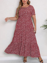 GIBSIE Plus Size Blommig Maxiklänning – Sommar, Boho, Semester