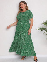 GIBSIE Plus Size Blommig Maxiklänning – Sommar, Boho, Semester