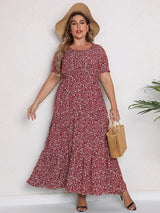 GIBSIE Plus Size Blommig Maxiklänning – Sommar, Boho, Semester