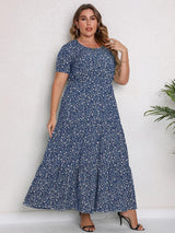 GIBSIE Plus Size Blommig Maxiklänning – Sommar, Boho, Semester