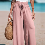 Livia – Pantalon Élégant à Jambes Larges avec Cordon Décoratif